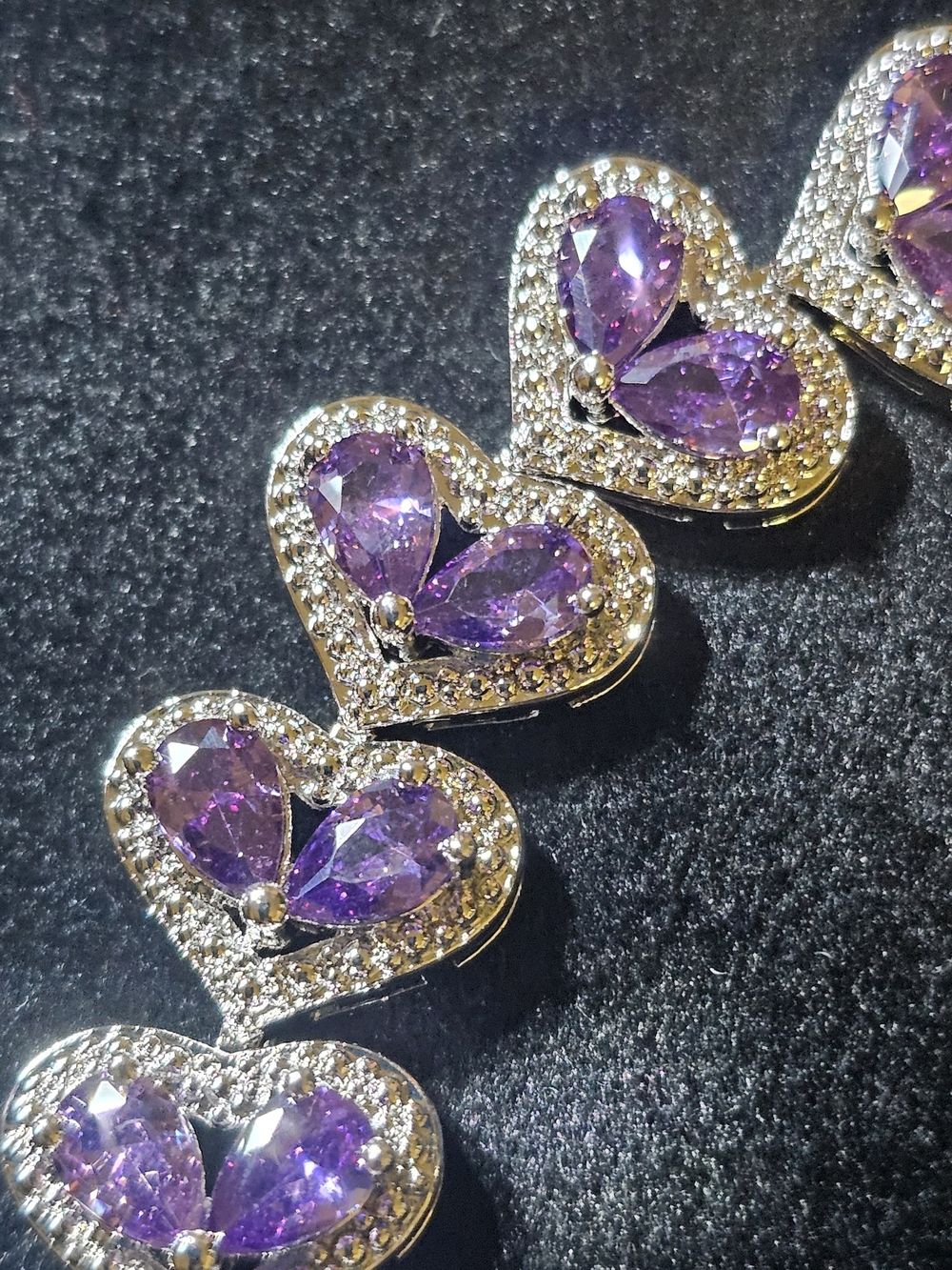 Violet Hearts Bracelet